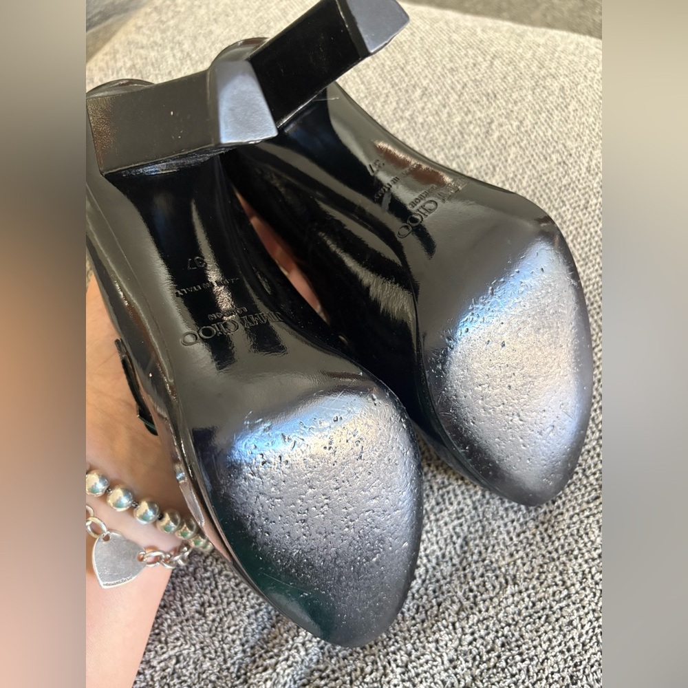 Jimmy Choo Patent Leather Mary Jane Block Heel size 37 - Picture 4 of 5